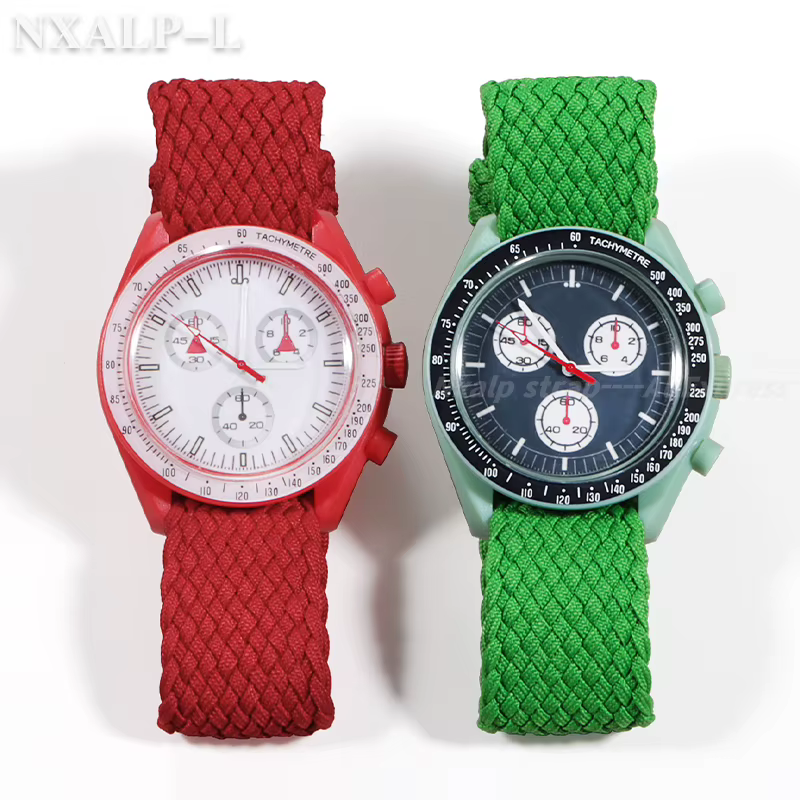 Bracelet de montre tissé en Nylon pour Omega pour Swatch