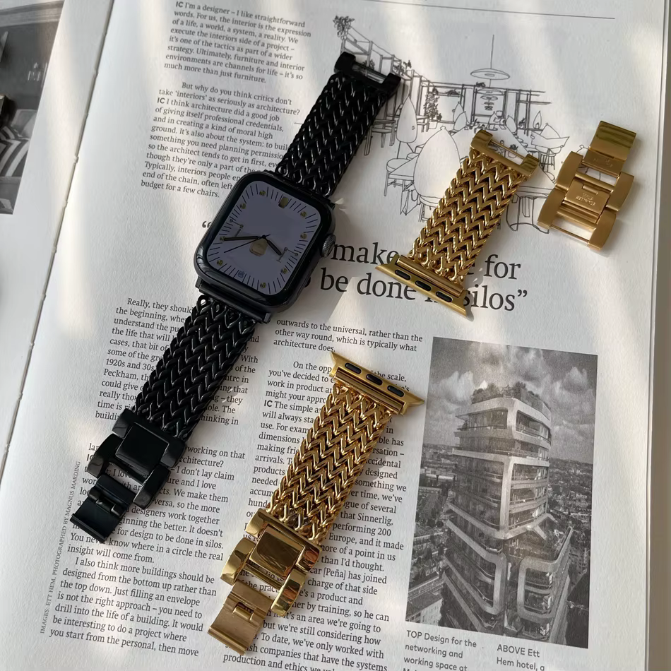 Bracelet à maillons de luxe pour Apple Watch