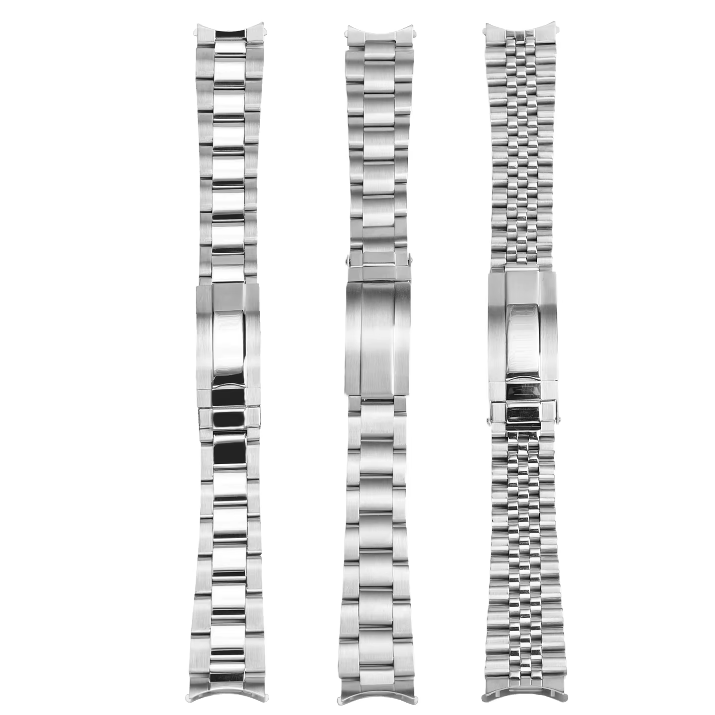 Jubilee 19mm argent acier inoxydable huître extrémité incurvée bracelet de montre pour Seiko no 5 SKX5 Sxns80 Snxs79 Snxs79k Snxs77k Snxs73
