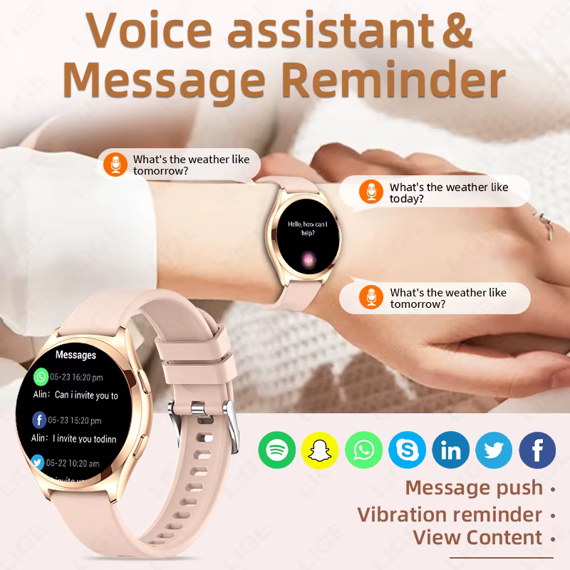 LIGE montre intelligente femmes répondre faire des appels 1.27 pouces Fitness Tracker