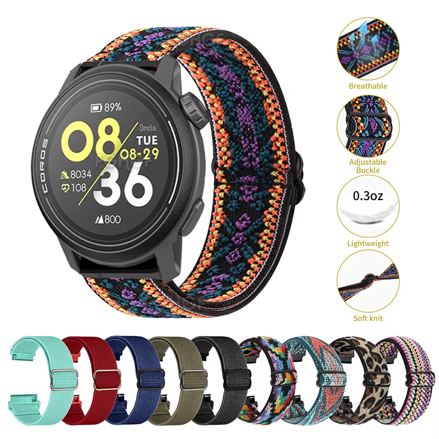 Pour Coros Pace 4 3 2 Bracelet élastique en Nylon boucle remplacement