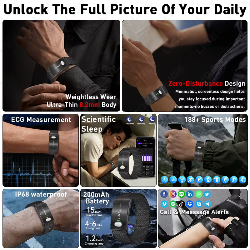 Montre connectée LIGE, surveillance de la santé