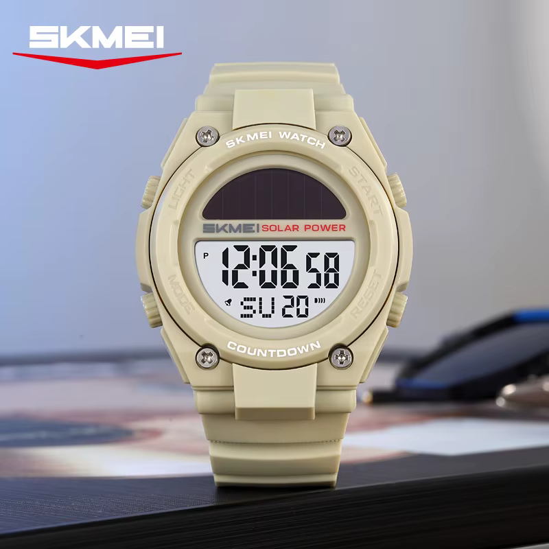 SKMEI 2712 Nouvelle Montre Digitale Sportive Électronique Solaire Étanche Chronographe Militaire Rétro pour Homme