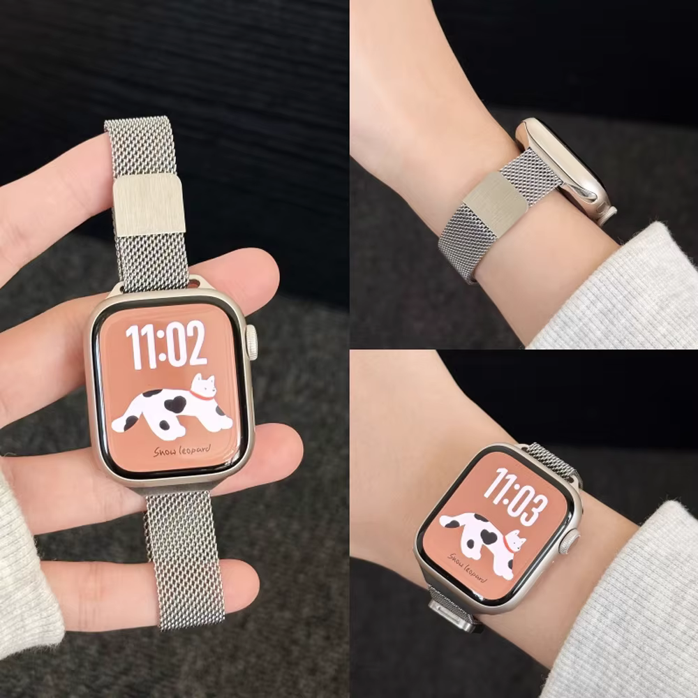 Bracelet à boucle milanaise mince pour Apple watch ultra 3 bandes 40mm 44mm 41mm 45mm 42mm 49mm