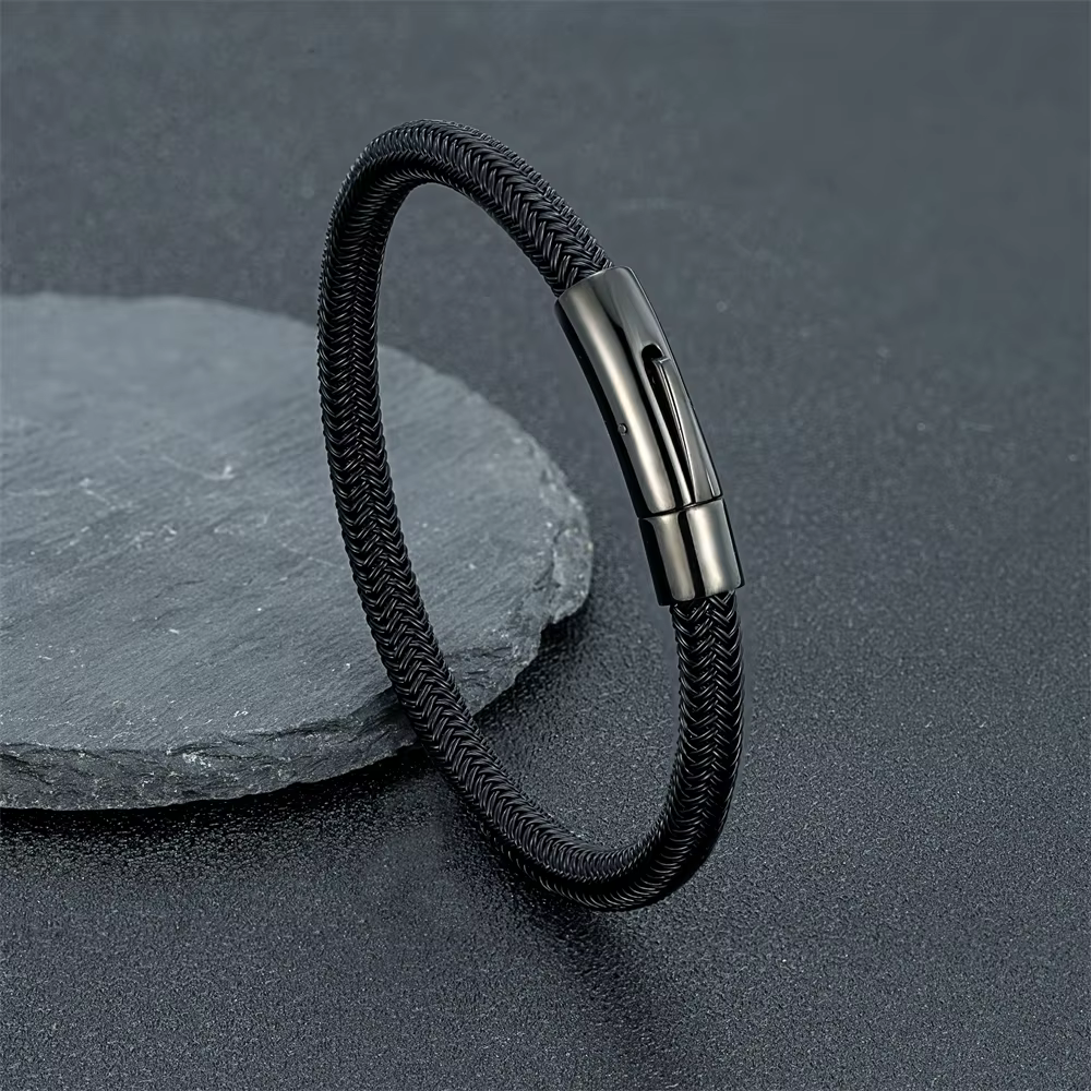 Bracelet en câble métallique Simple et étanche de 6mm pour hommes et femmes