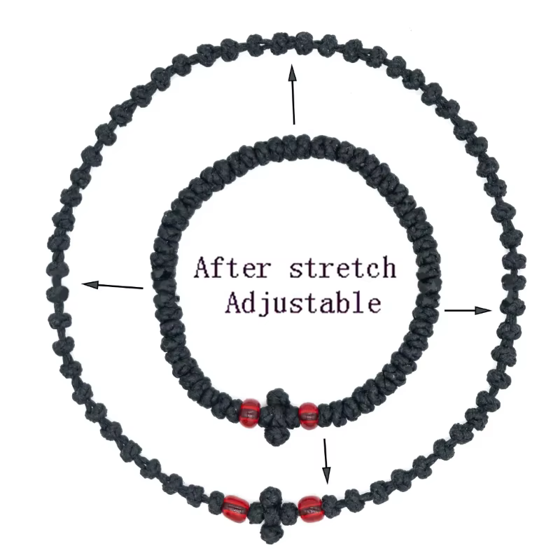 Bracelet prière orthodoxe grecque réglable, bracelet chrétien, ornement religieux Q1JD