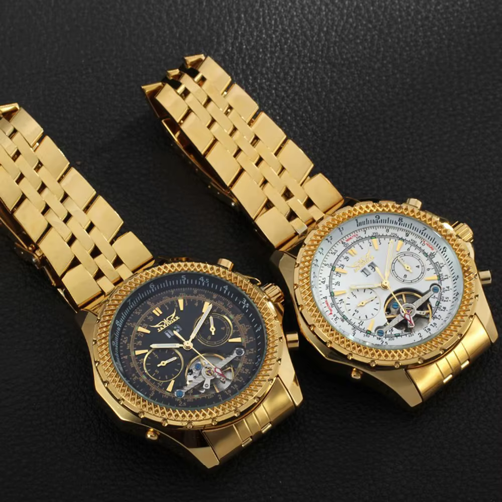 Nouvelle montre mécanique automatique de luxe en or pour hommes Tourbillon creux étanche lumineux Date semaine montres