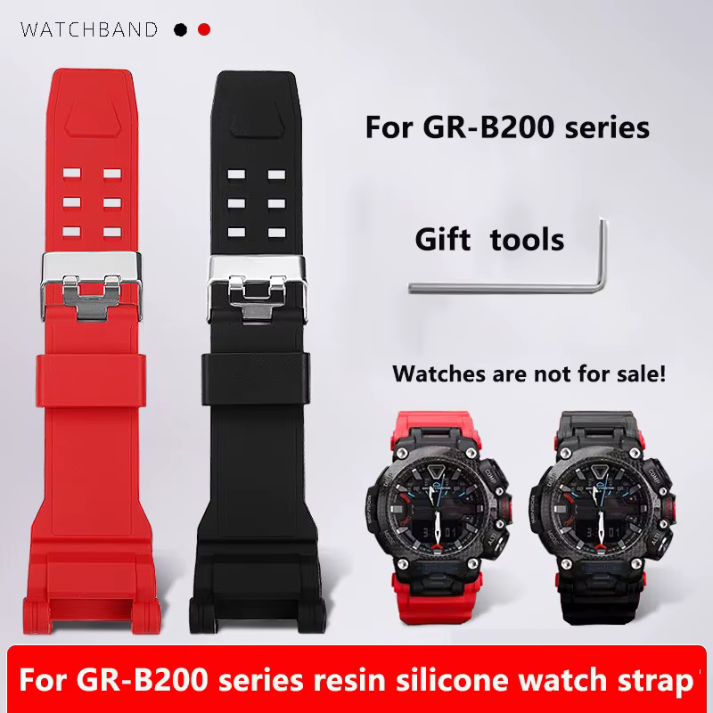 B200 rouge bleu noir hommes bracelet pour Casio G-SHOCK montre GR-B200 série étanche résine