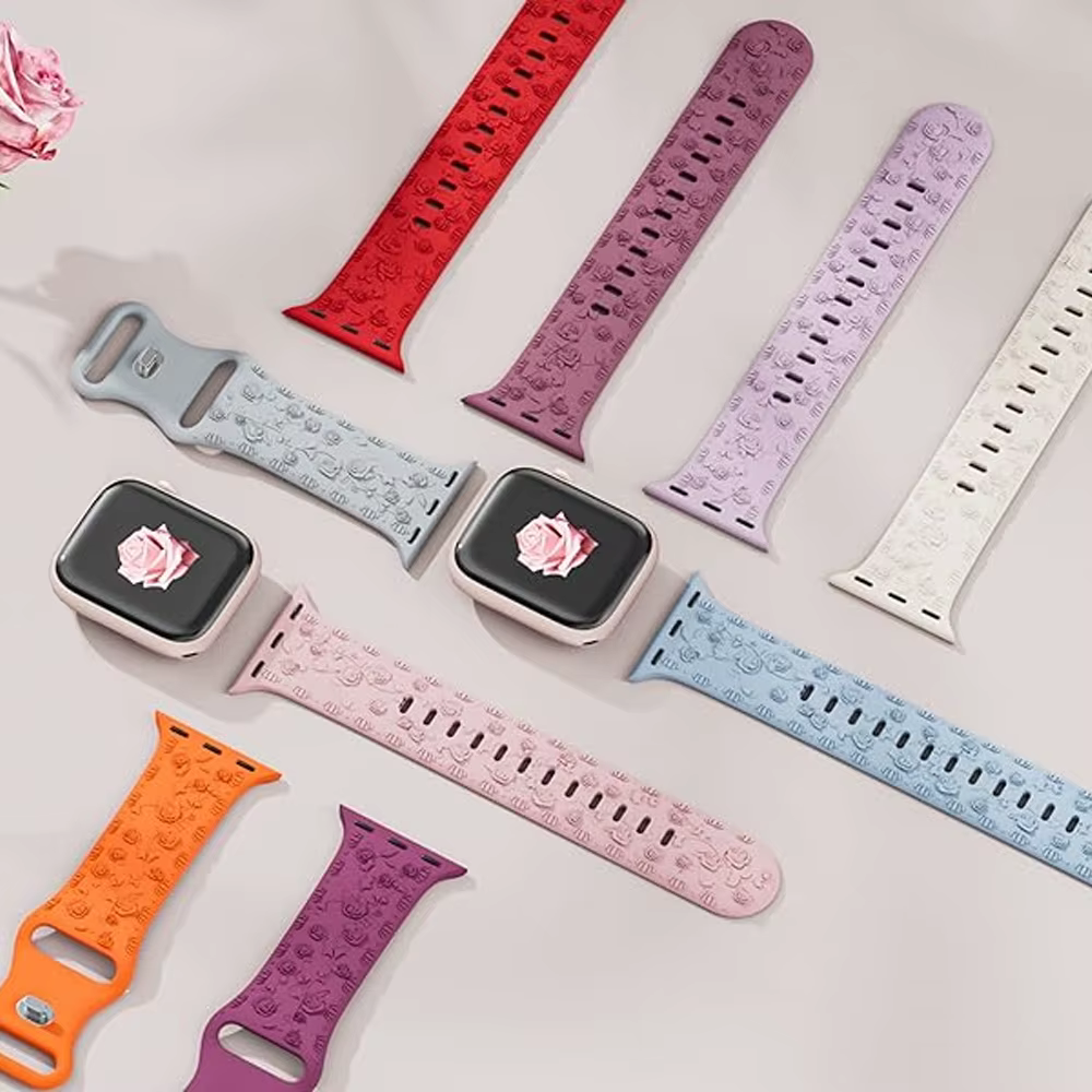 Bracelets gravés en Rose pour Bracelet de montre Apple Ultra2 49mm 45/44mm 38/40/41mm
