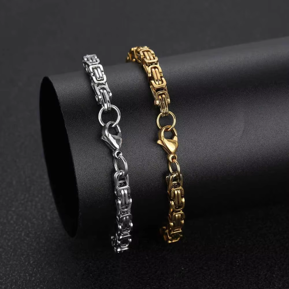 Nouveaux charms en argent sterling 925 et or 18 carats, collier et bracelets à chaîne exquise de 5 mm, pour homme et femme, ensemble de bijoux tendance, cadeaux de fêtes