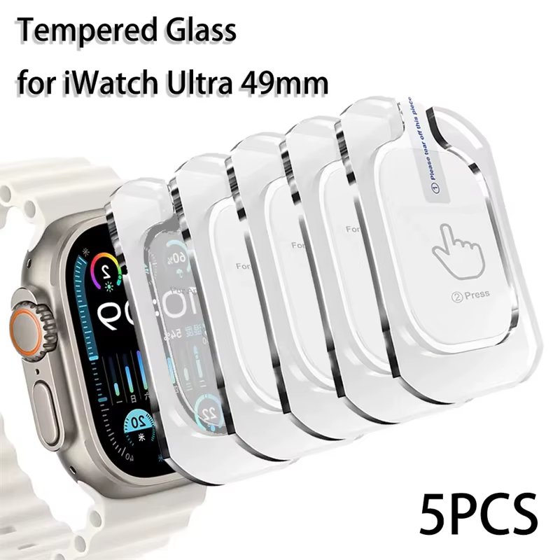 5 pièces verre trempé pour Apple Watch Ultra 2 49mm protecteur d'écran anti-rayures iWatch