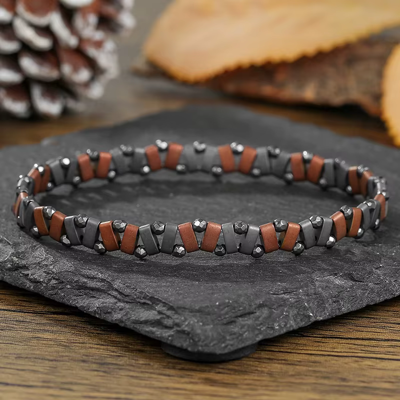 Bracelet Hip Hop élastique en perles pour hommes
