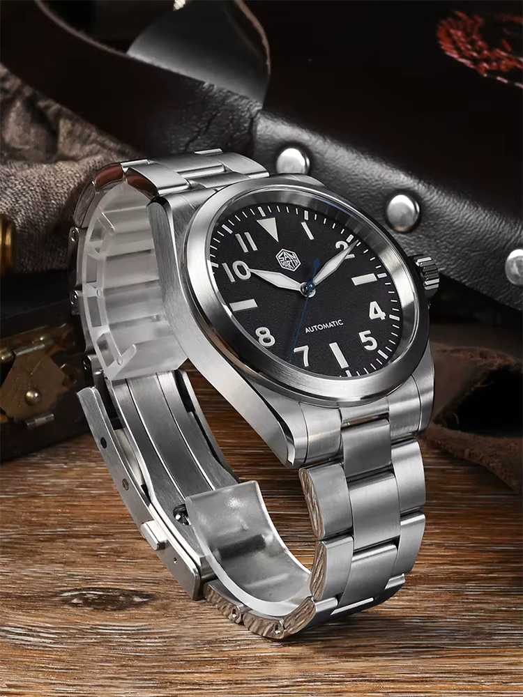 San Martin 40mm NH35 Explore série montre d'escalade pour hommes sport mécanique sur la mouche fermoir réglable 10Bar étanche SN0132