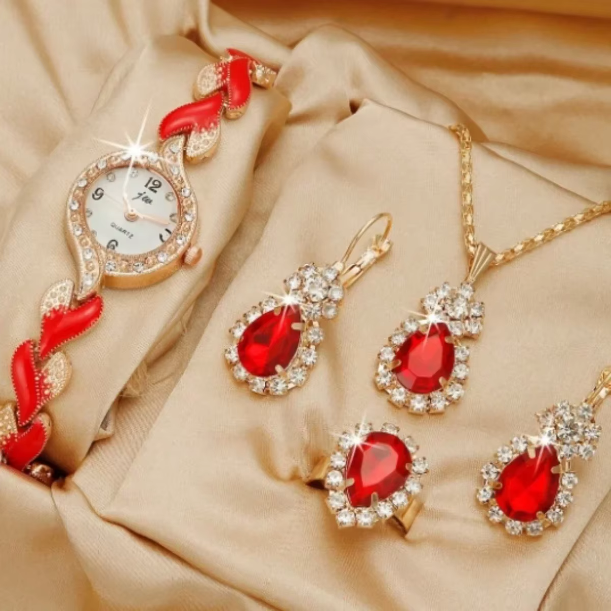 1 pièces d'un nouvel ensemble de montres à quartz pour femmes à la mode