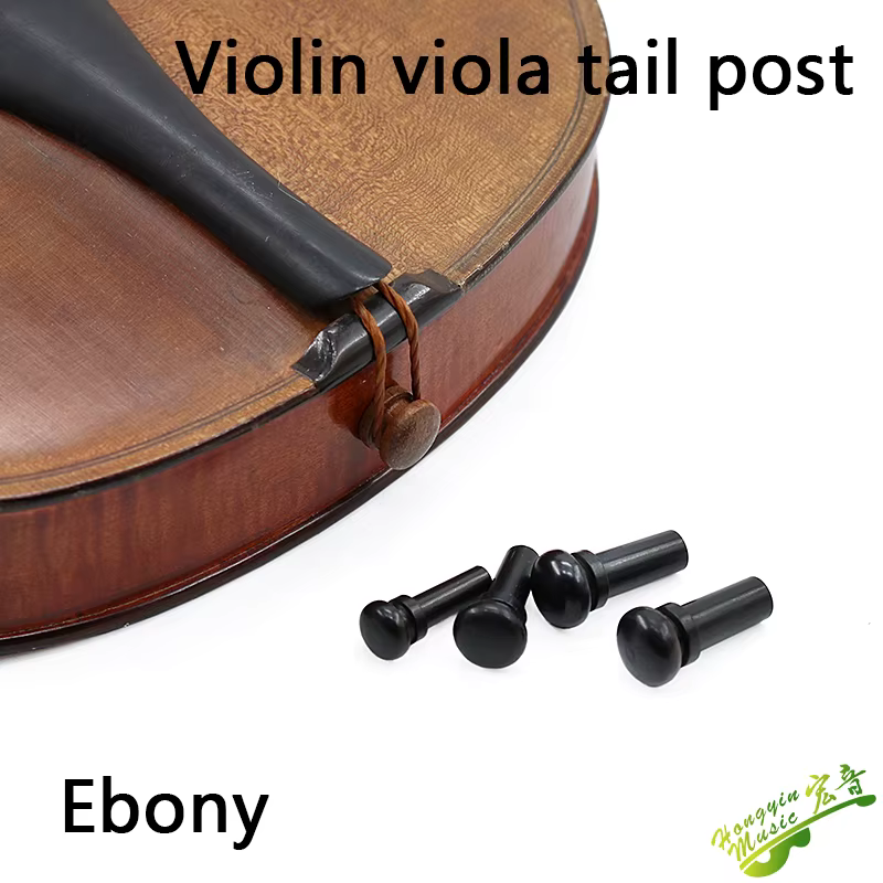 HUATOOL Viola, Queue de violon, Queue en ébène, Queue à clou, Queue à bouton, Accessoires de violon en bois