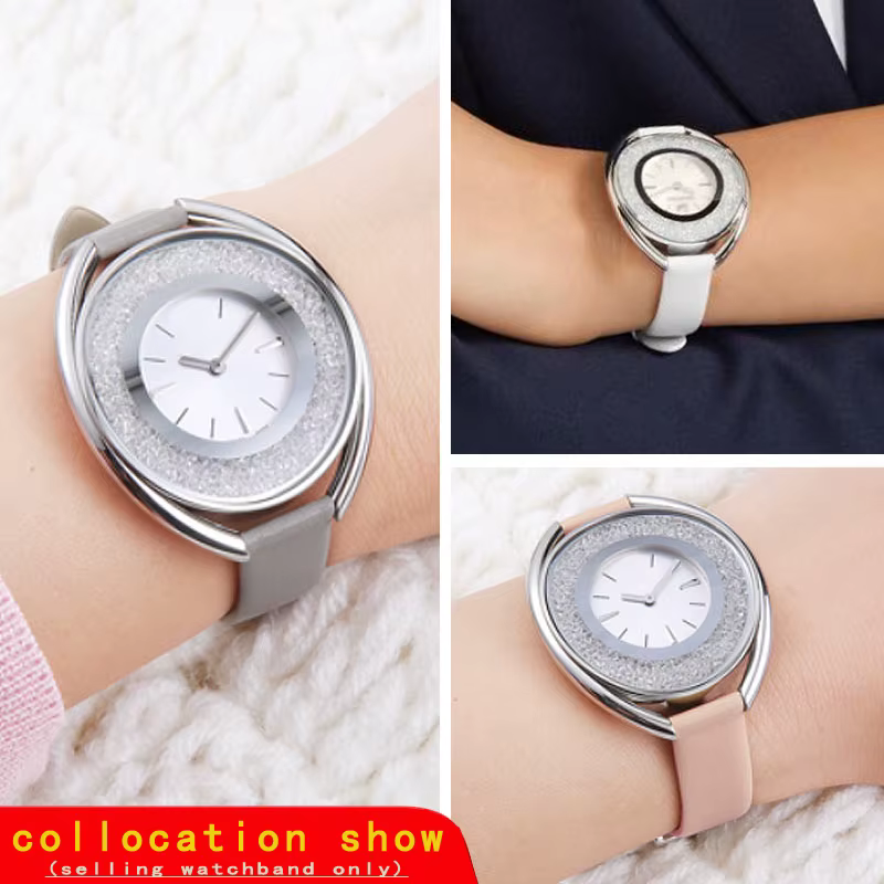 Bracelet de montre en cuir de vache souple pour femmes Swarovski 5158517 / 5158544 / 5158972 Broche