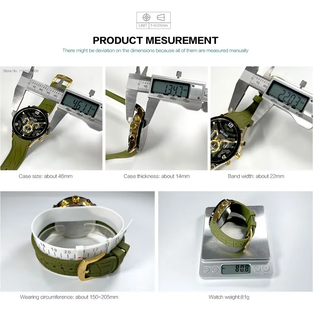 Montre MEGIR 2222 vert olive bleu marine