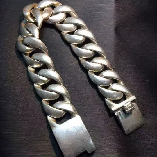 Bracelet audacieux en argent tibétain ancien S925, bijoux simples à la mode pour hommes et femmes, accessoires cadeaux