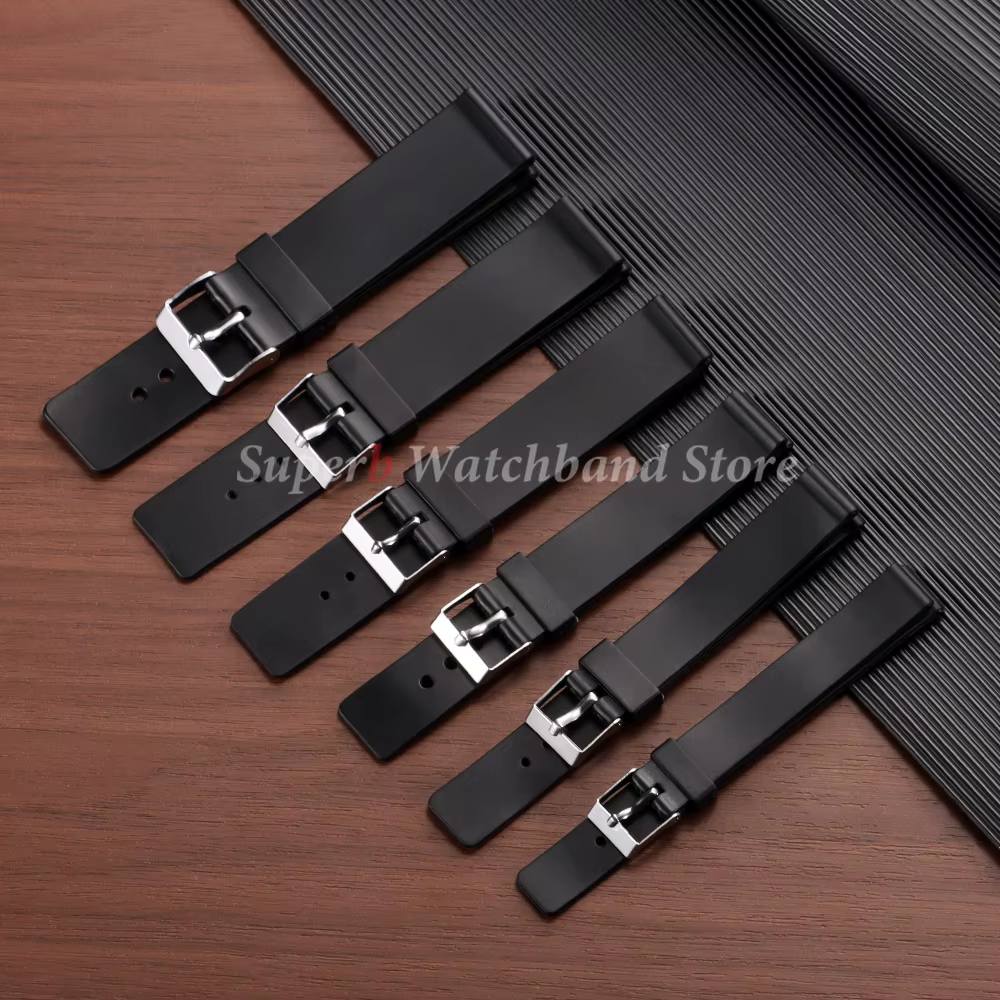Bracelet de montre en plastique PVC 12mm 14mm 16mm 18mm 20mm 22mm