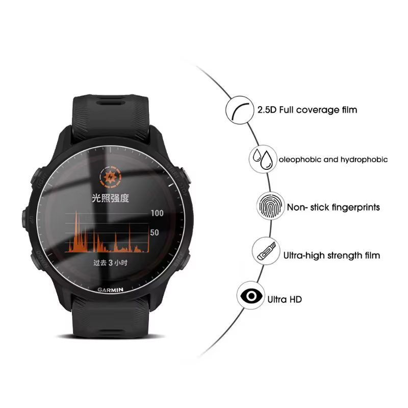 Protecteur d'écran en verre pour montre intelligente Garmin