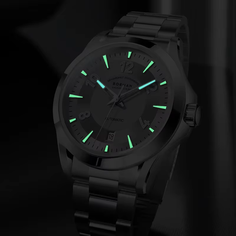 BORMAN BM3968 hommes montre haut de gamme marque 41.5MM automatique mécanique montre-bracelet 50 étanche saphir lumineux Date mis5 8215