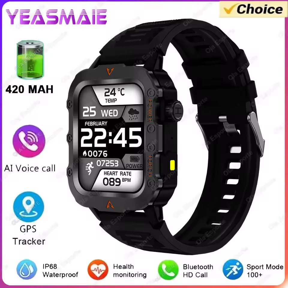 Nouvelle montre intelligente 2025 pour hommes, montre de sport GPS d'extérieur, moniteur de fréquence cardiaque et de sommeil, étanche, compatible avec iOS et Android
