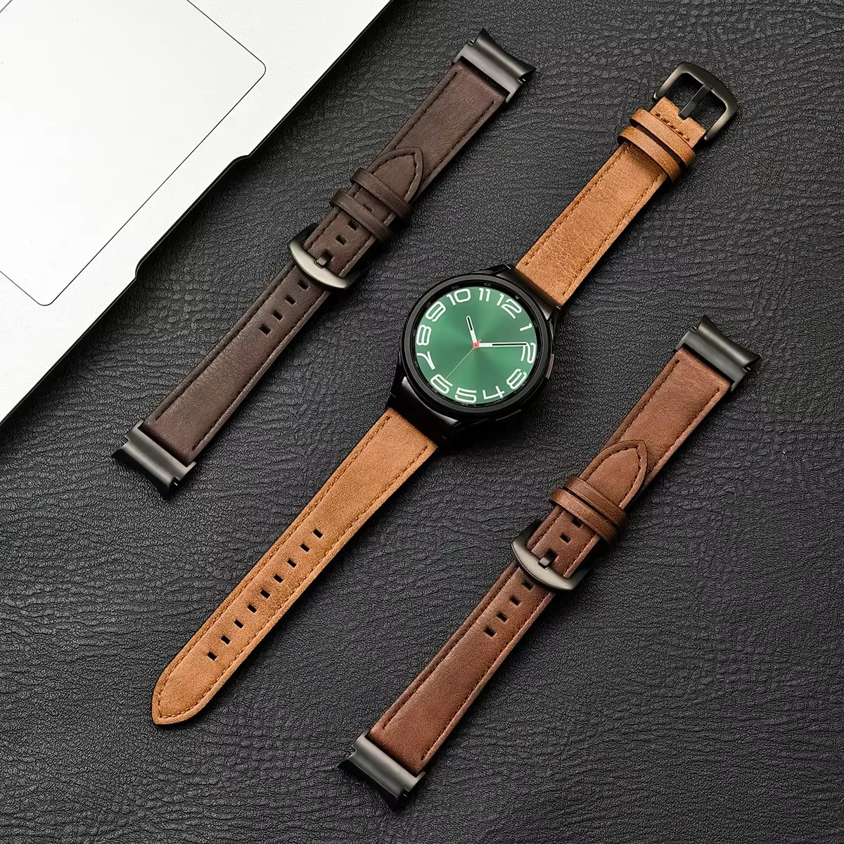 Bracelet en cuir sans écart pour Samsung Galaxy Watch 7 6 5 4 40mm 44mm 6 classique 43mm 47mm