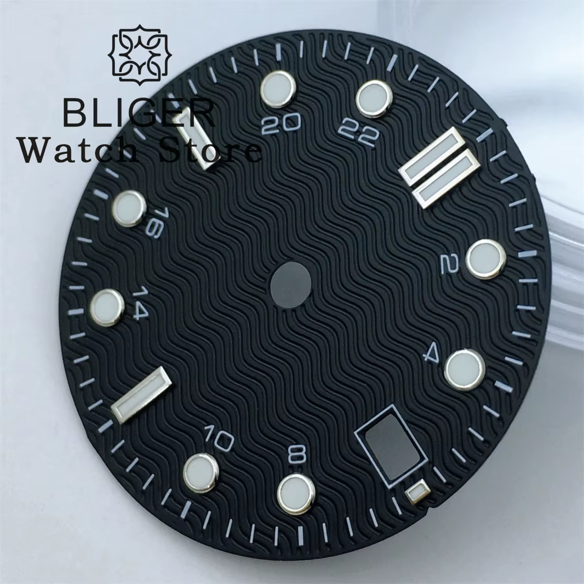 Cadran de Montre Noir Bleu Blanc