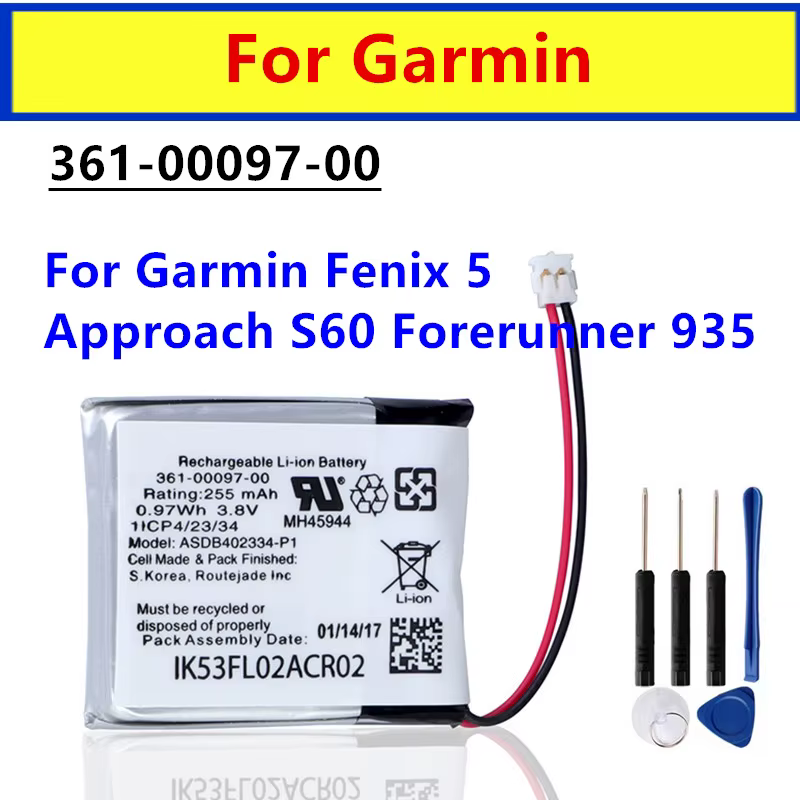 Nouvelle batterie de montre 361-00097-00 361-00096-00 361-00098-00 pour Garmin Fenix 5
