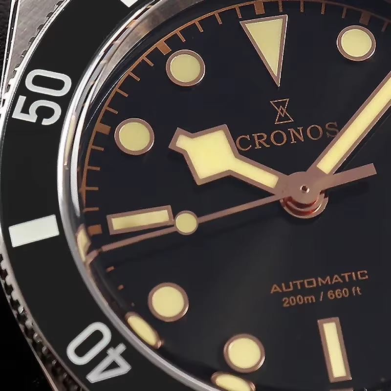 2025 Cronos montres de luxe pour hommes 37mm plongeur BB54 Vintage automatique mat/lunette en aluminium femelle fin liens saphir 20 Bar L6033