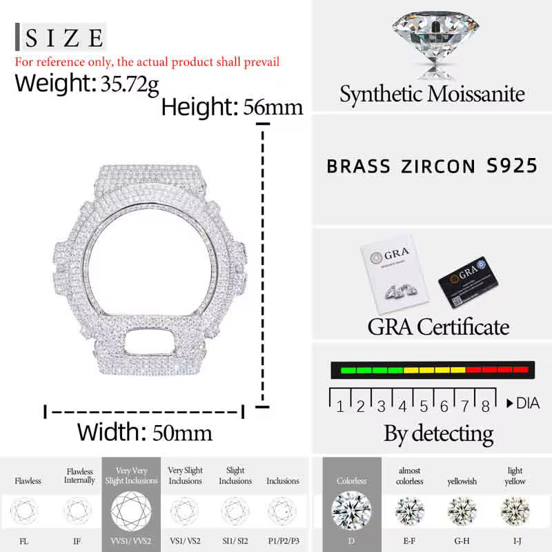 Boîtier de montre en moissanite série DW-6900
