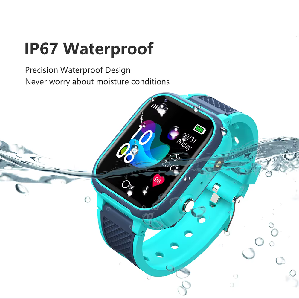 Montre connectée 4G pour enfants, GPS, WIFI, appel vidéo, SOS, étanche IP67, 1 Go + 8 Go, caméra, moniteur, tracker de localisation, montre téléphone