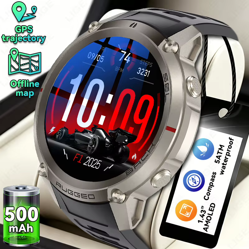Montre connectée LIGE 2026 avec navigation GPS
