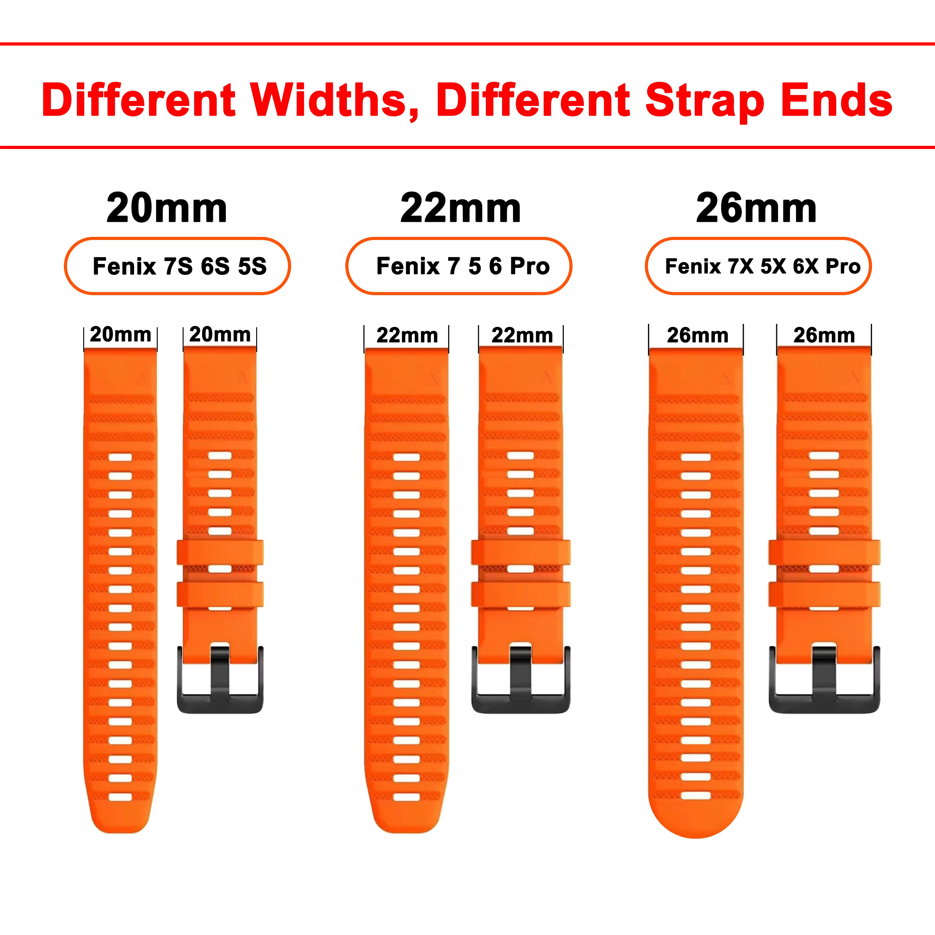 Pour fenix 6 Pro 7 5 Plus 22 20 26mm Bracelet Silicone QuickFit pour Garmin