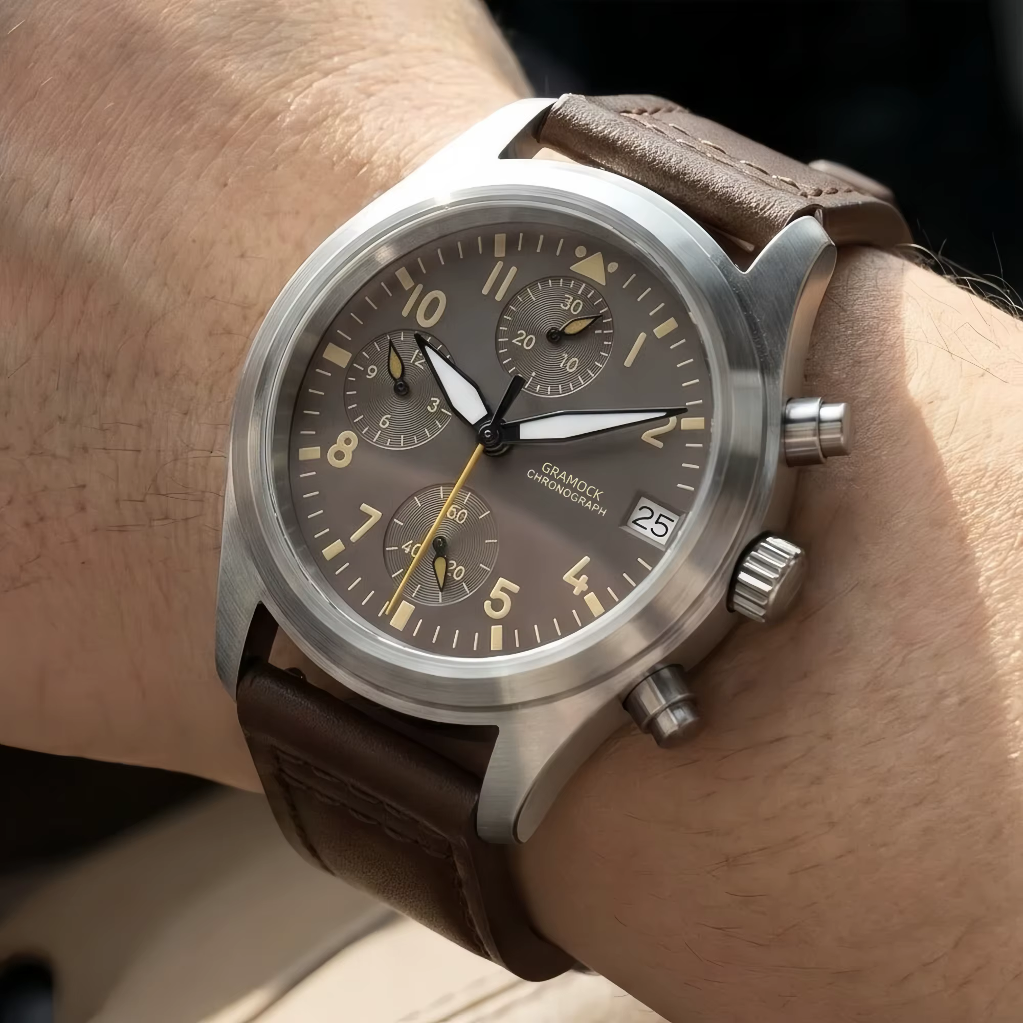 Montre de plongée vintage pour homme en acier de 38 mm