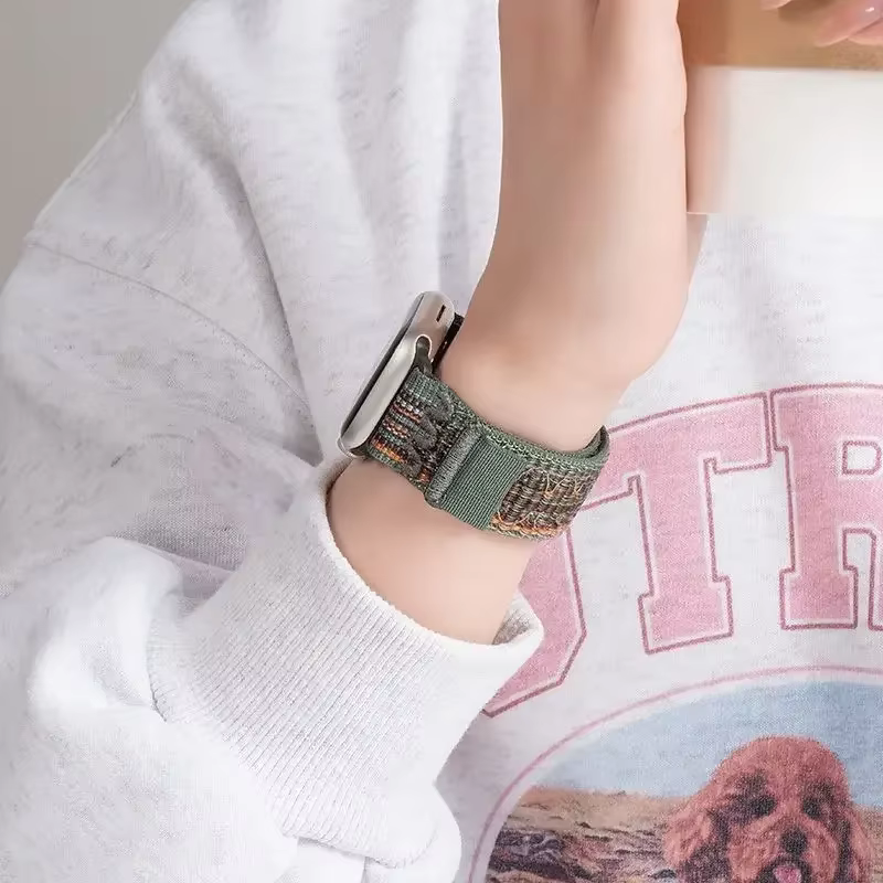 Bracelet à rayures pour bracelets de montre Apple série 49mm 11-10-9-8-7-6-5-4-SE-Ultra 2-3 42mm 46mm 45mm 40 44mm 41mm iWatch Sport Nyon Loop