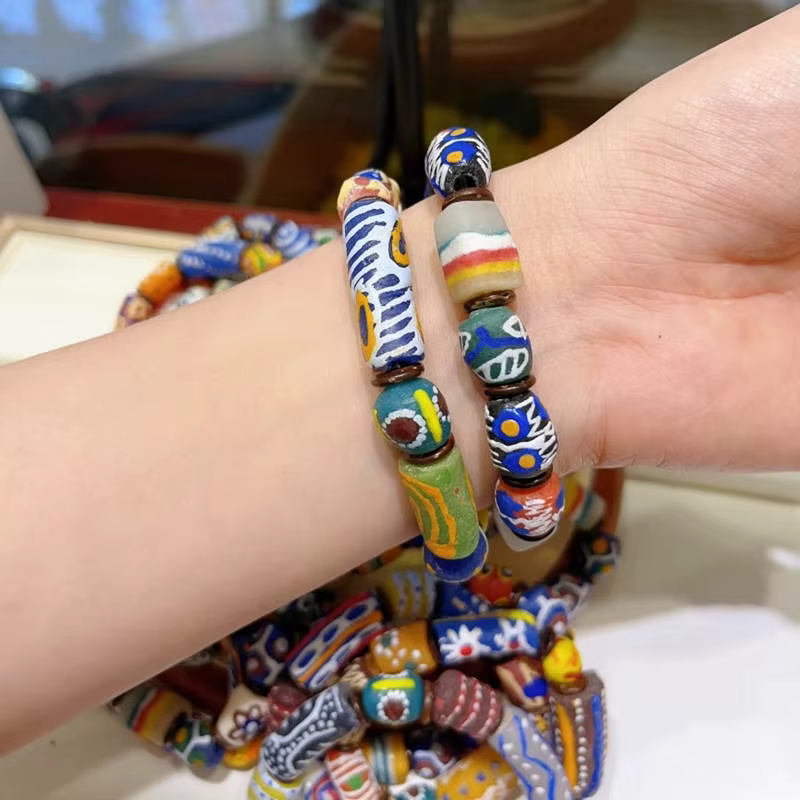 Bracelets perlés au chalumeau des Prairies commandés Perles colorées pour les filles BB-288