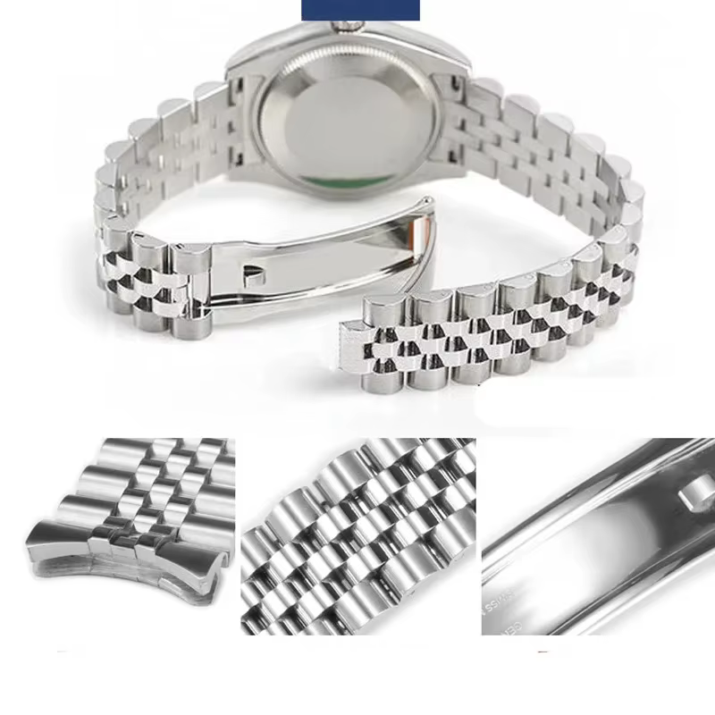 Bracelet de montre président à extrémité incurvée pour Seiko NH35 Datejust 904L