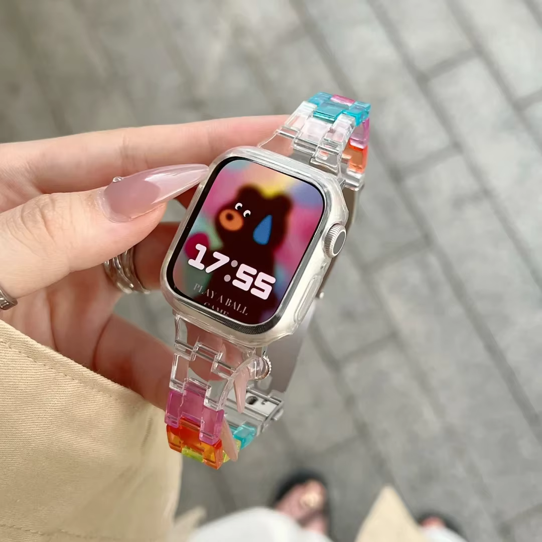 Bracelet en résine transparente pour Apple Watch Band