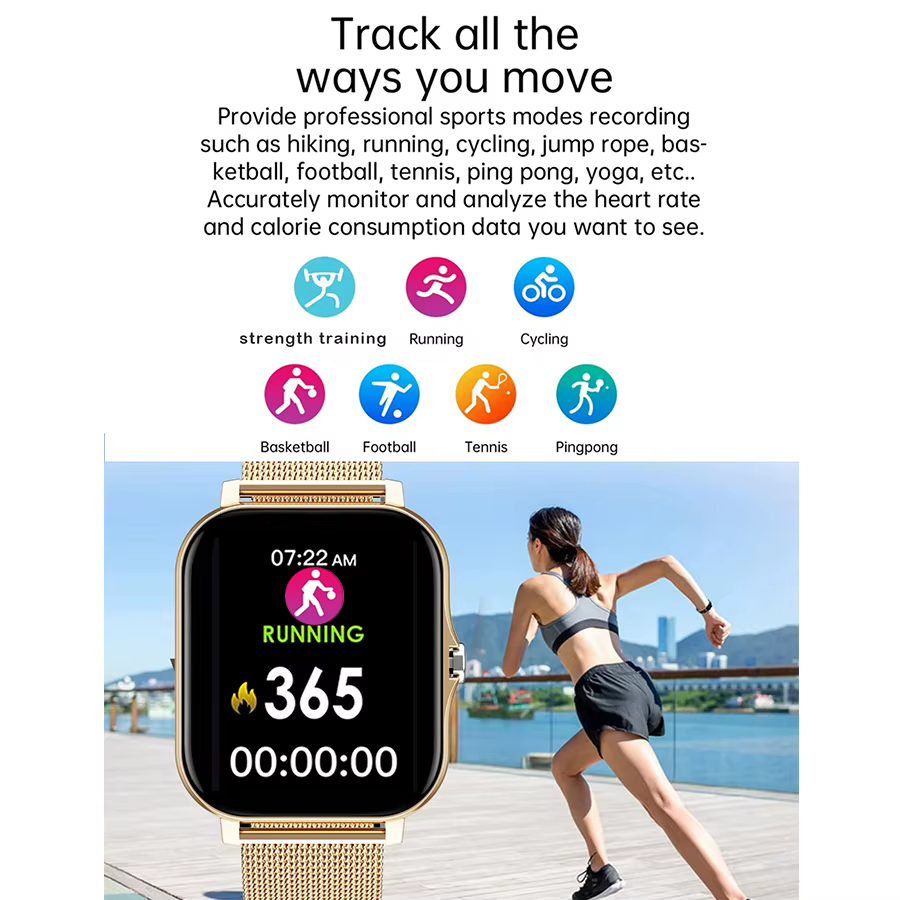 Montre intelligente, appel/cadran sans fil