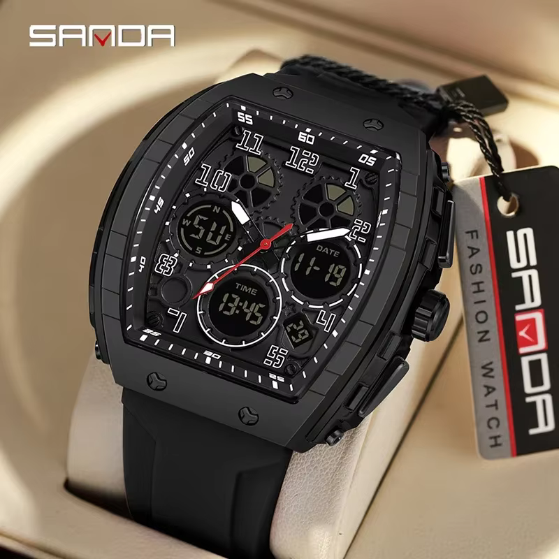 SANDA 6157 Nouvelle montre électronique pour homme tendance