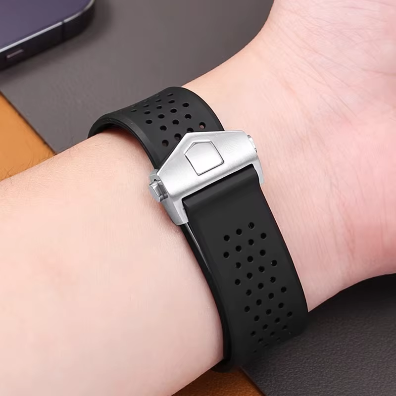 Bracelet de montre en caoutchouc pour TAG HEUER GRAND CARRERA