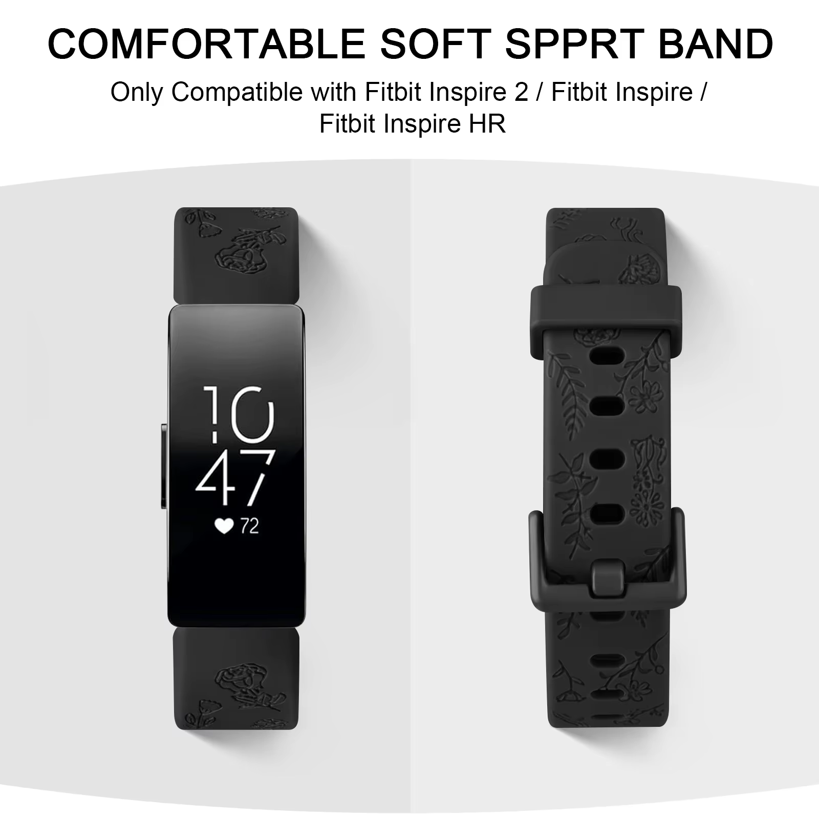 Bracelet gravé en TPU pour Fitbit Inspire 1 2 3, Bracelet de Sport réglable pour Fitbit Inspire Hr, remplacement du bracelet de montre