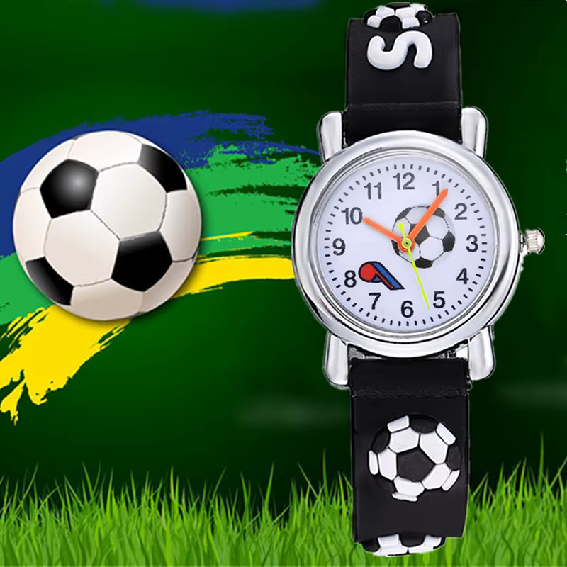 Mode dessin animé mignon 3D Football montre garçons montres enfants