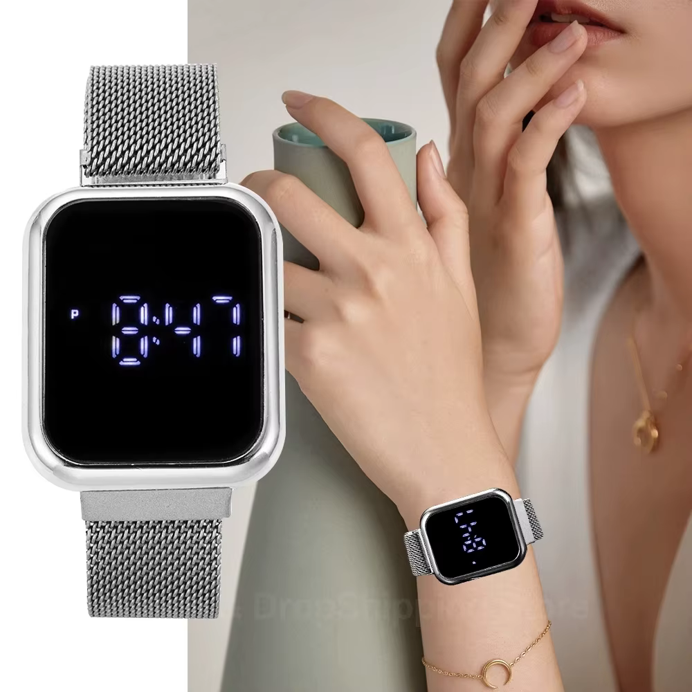 Montre numérique carrée Simple pour hommes et femmes