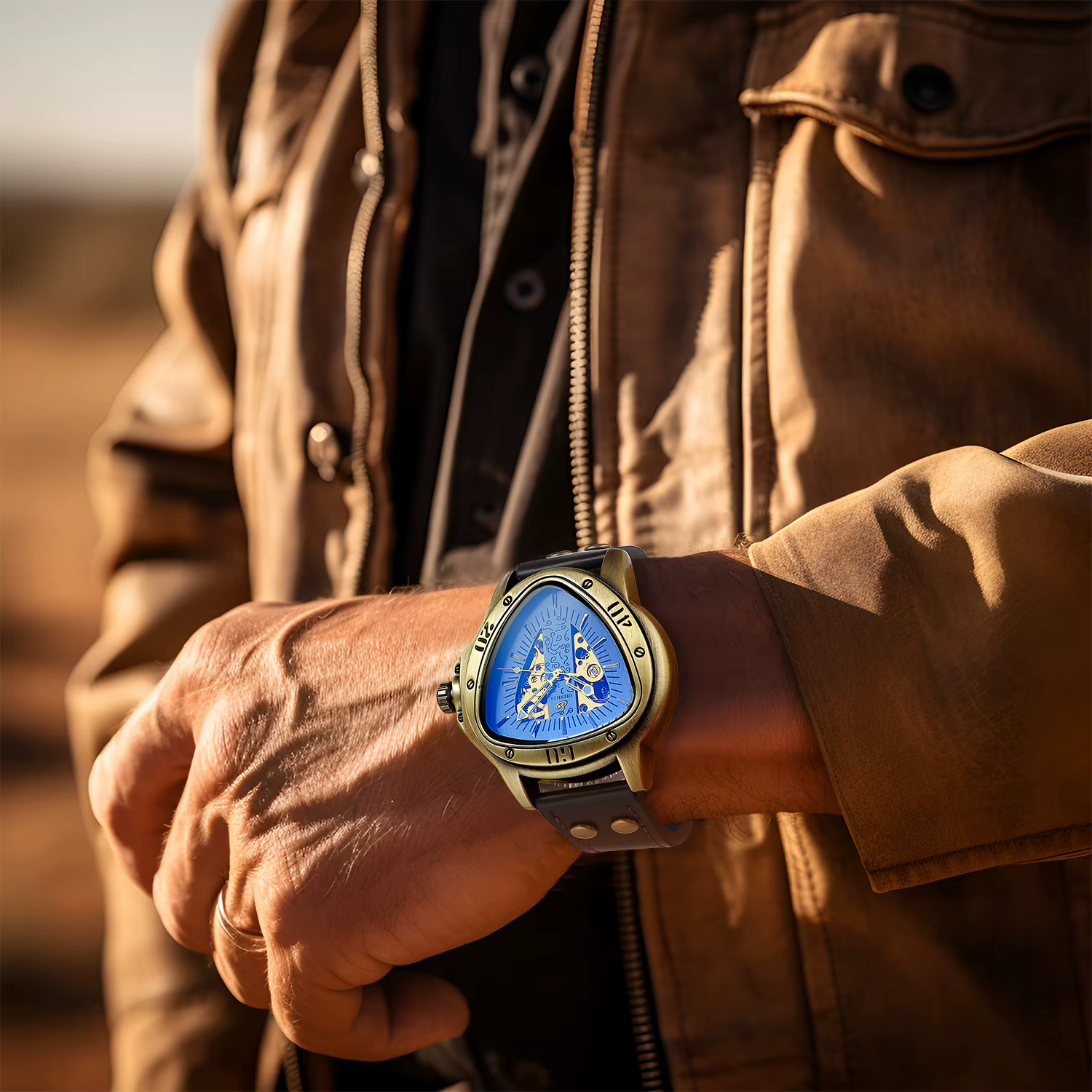 Montre pour hommes à la mode Triangle évidé lumineux entièrement automatique mouvement mécanique montres mécaniques reloj automático