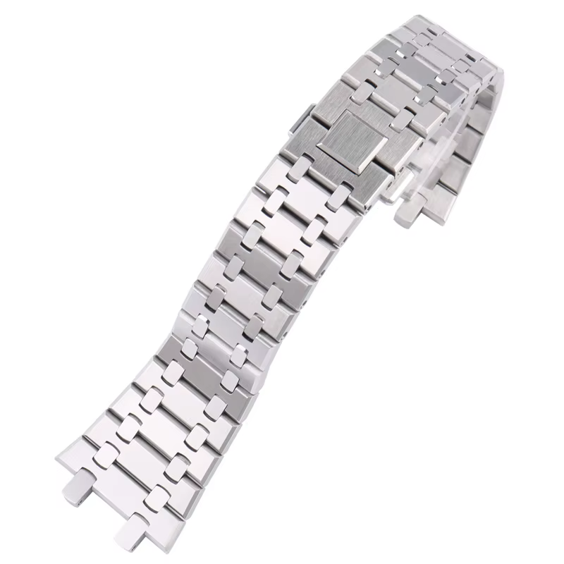 Bracelet de montre en acier inoxydable massif pour homme