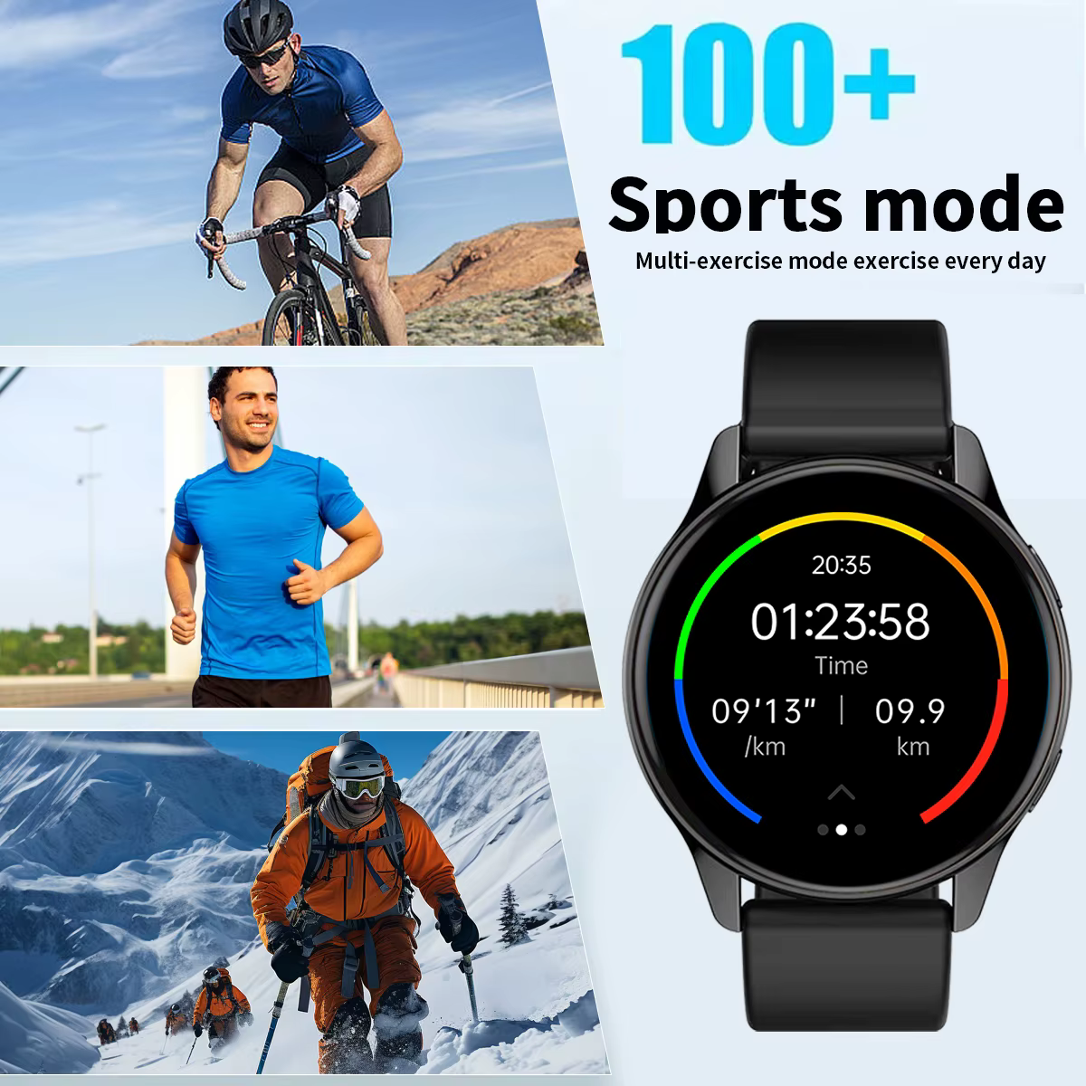 Montre intelligente, appel/cadran sans fil