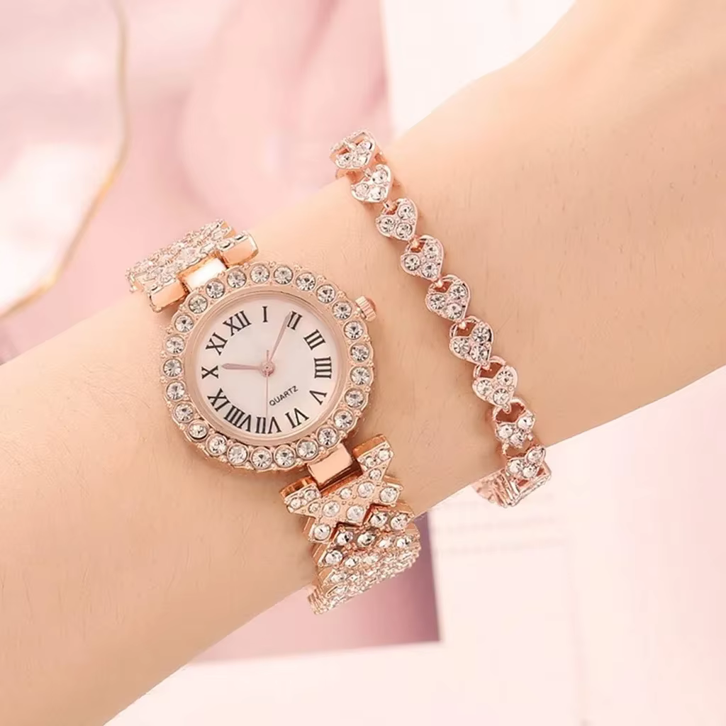 Montre de luxe en strass pour femme