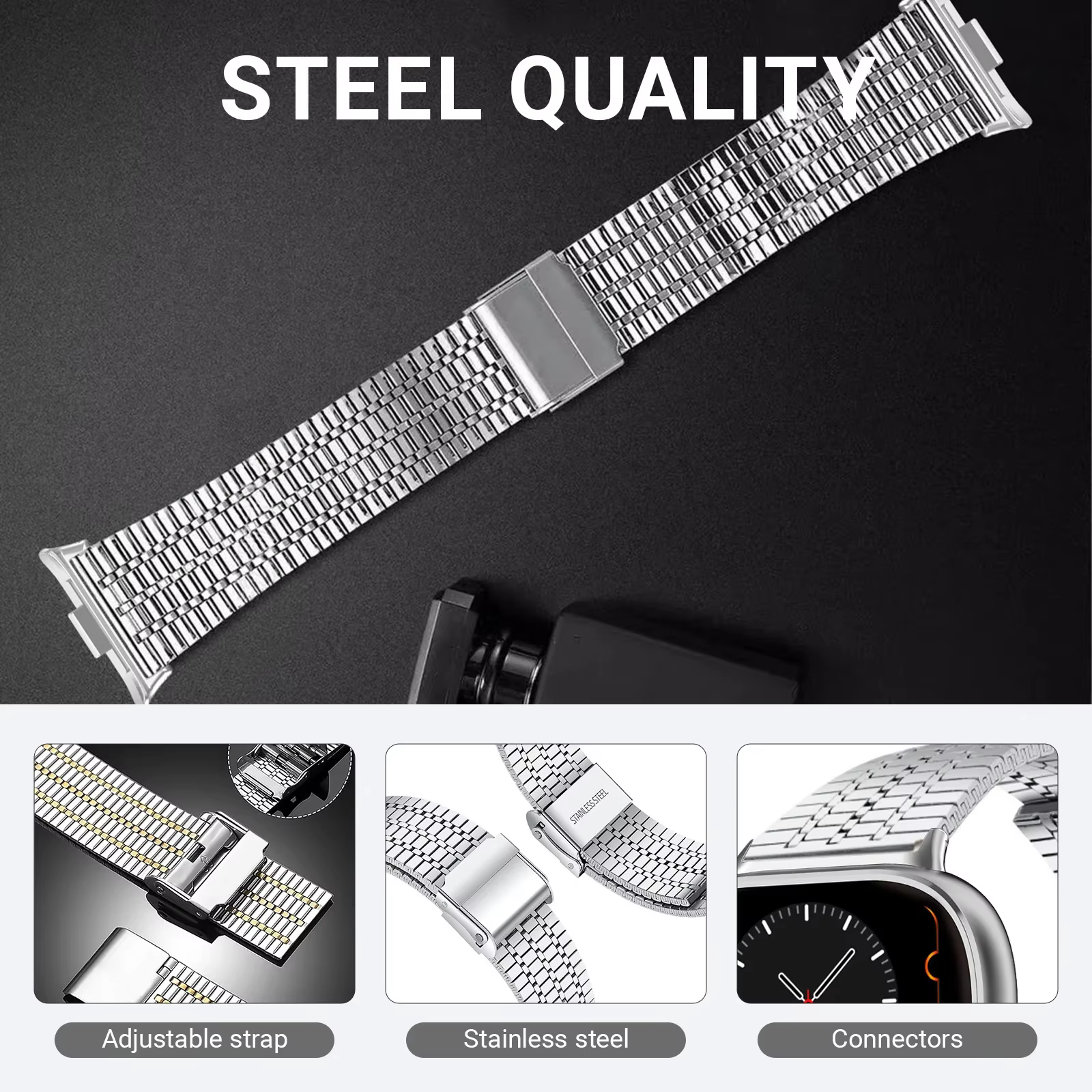 Nouveau bracelet en acier inoxydable pour Redmi Watch 5 4